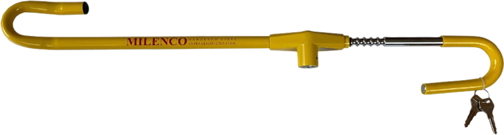 Bremselås Classic Brake Lock 1,88 kg fra Milenco montert på ratt og bremsepedal