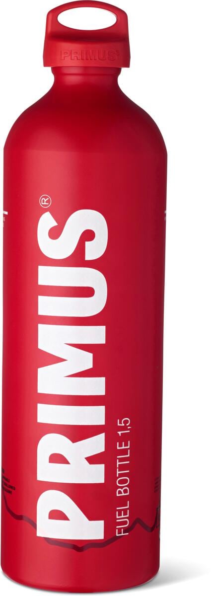 Brenselflaske 1500 ml rød aluminium Ø8,8x31 cm forfra