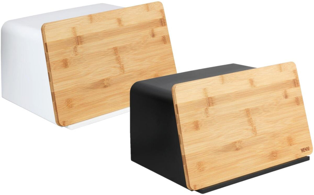 Brødboks med skjærebrett i bambus 35x20,5x26 cm - Wenko forfra