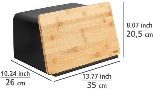 Brødboks med skjærebrett i bambus 35x20,5x26 cm - Wenko detalj skjærebrett