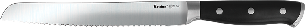 Brødkniv Magnifica Line rustfritt stål 34 cm HRC 57 Metaltex for presis skjæring