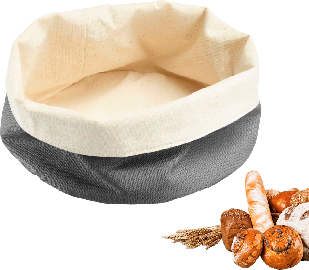 Brødpose rund 20 x 12 cm bomull antrasitt/beige - Westmark forfra