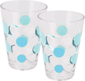 Bubble drikkeglass 350 ml 2-er sett i akryl turkis forfra