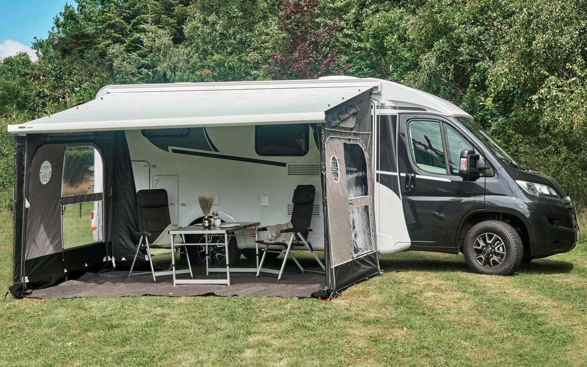 Buddy sidevegg 2er sett grå/beige 240-275 cm Isabella forfra