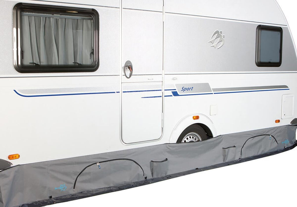 Bunnskjørt universal 400-600 cm grått 52 cm høyde Bo-Camp forfra