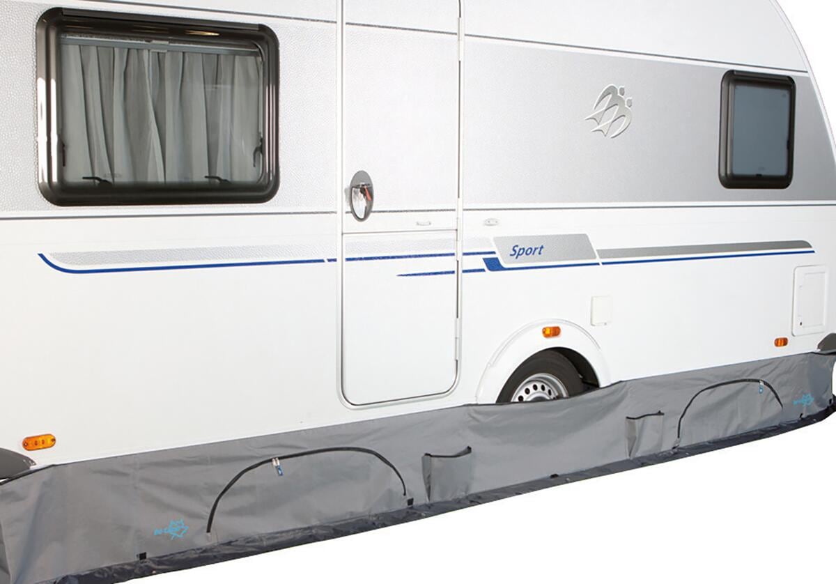 Bunnskjørt universal 400-600 cm grått 52 cm høyde Bo-Camp forfra