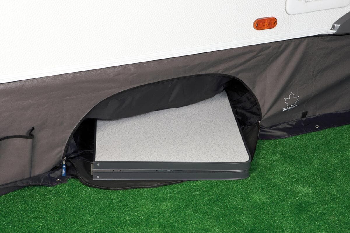 Bunnskjørt universal 400-600 cm grått 52 cm høyde Bo-Camp bakside