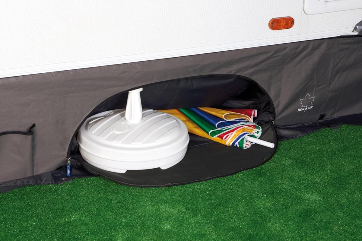 Montert bunnskjørt universal 400-600 cm grått 52 cm høyde Bo-Camp