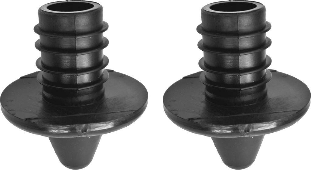 Bunnspiss i plast for teltstenger 19 mm, 2-pack svart forfra