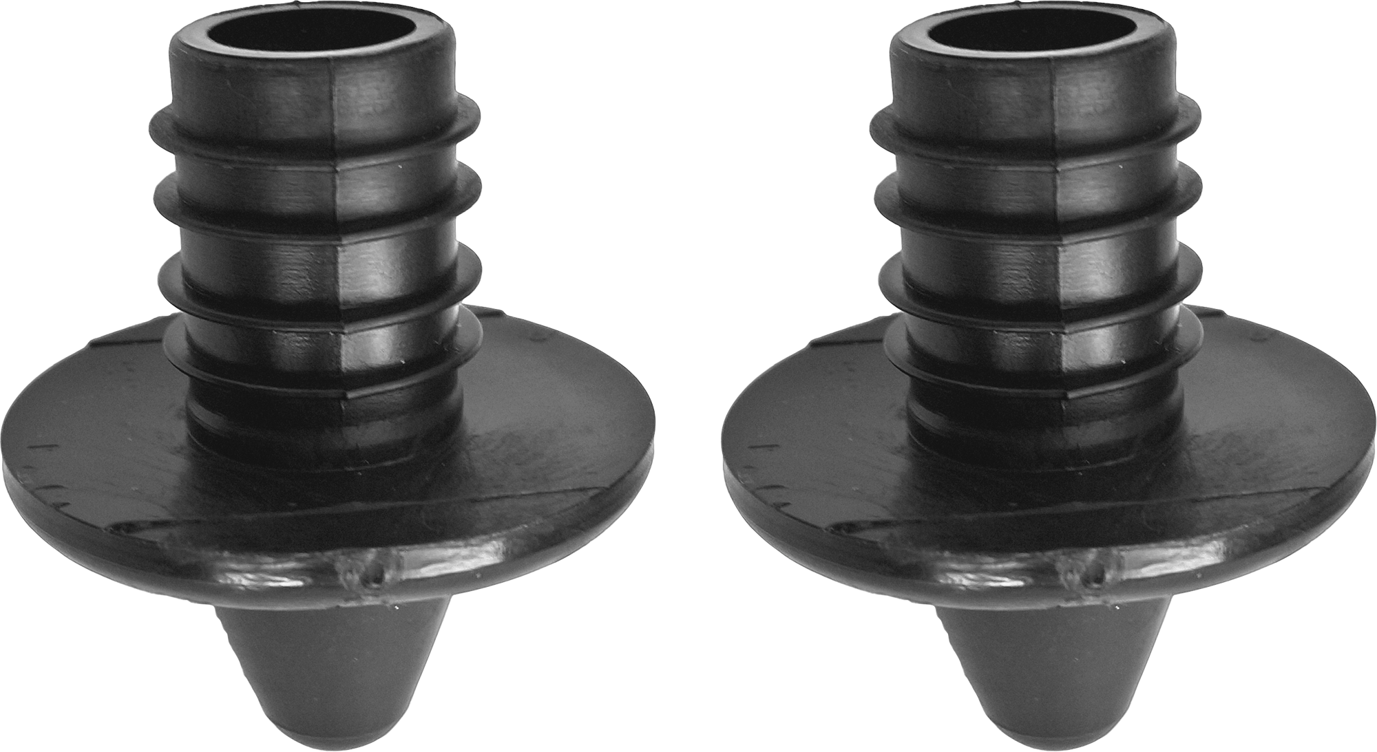 Bunnspiss i plast for teltstenger 19 mm, 2-pack svart forfra