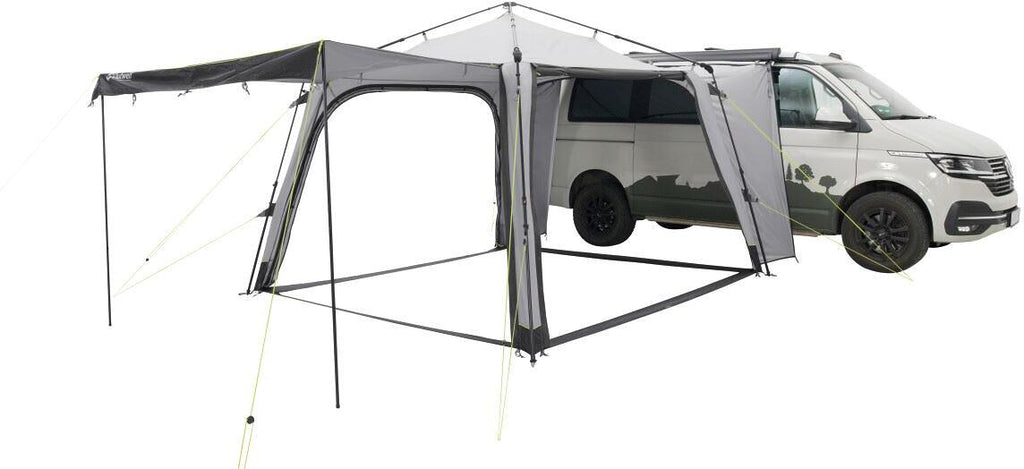 Busfortelt Fastlane 300 shelter 300x300cm UPF 50+ grå nærbilde av glidelåser