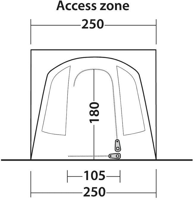 Busfortelt Pine Hills 250x250cm vannsøyle 3000mm grå - Outwell bæreveske