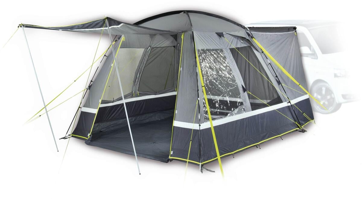 Busfortelt Trentino 2.0 kuppel 370x280 cm fiberglassstang 15 kg forfra