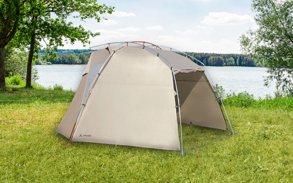 Bussfortelt Drive Van 360x335 cm aluminium beige forfra