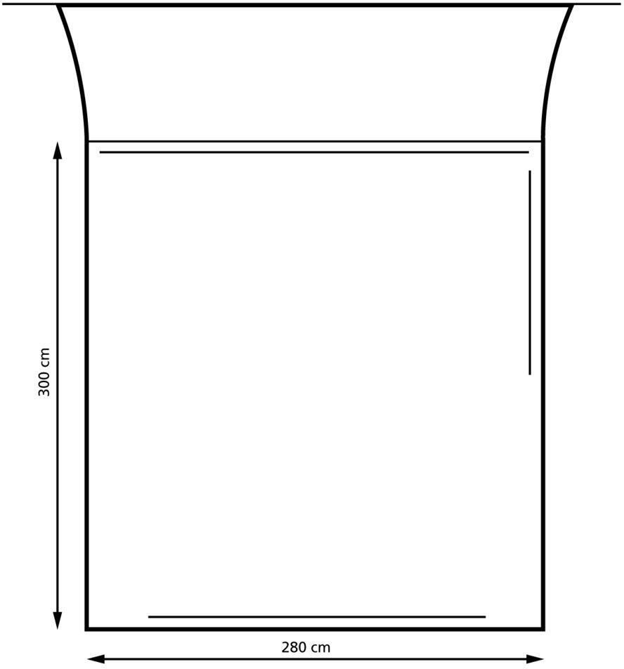 Oversikt av Bussfortelt Hockenheim frittstående 280x300 cm med bunn i bruk