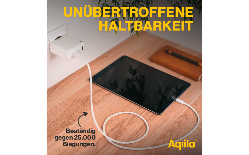 Nærbilde av Cablebird C1 USB-C til USB-C ladekabel 60W silikonmateriale