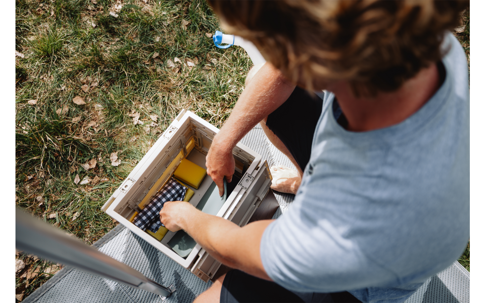 CamperBox L 30 sammenleggbar oppbevaringsboks materiale detalj