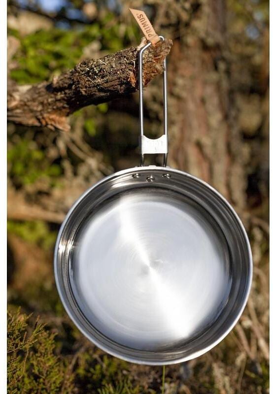 Campfire stekepanne rustfritt stål med klappbart håndtak bakside