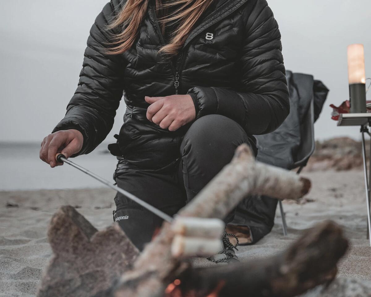 Campfire teleskop grillgaffel 81 cm nærbilde av gaffelspiss