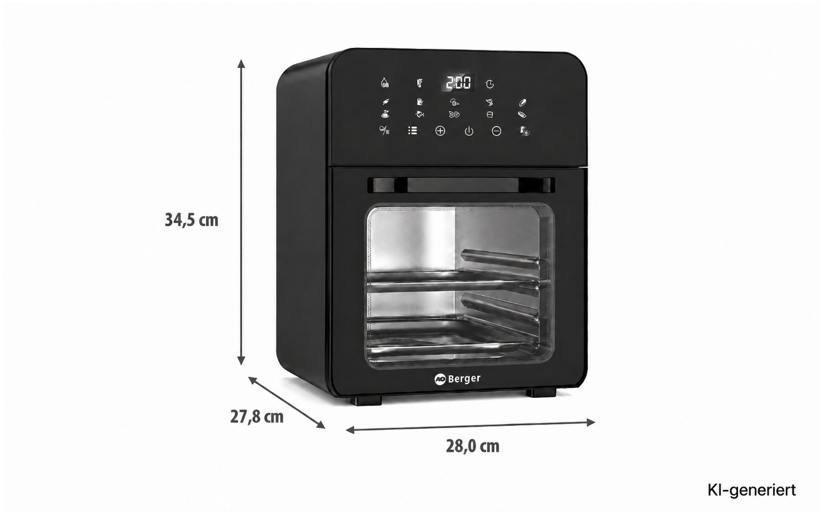 CampGourmet airfryer-stekeovn for camping oversikt over ovnsrom