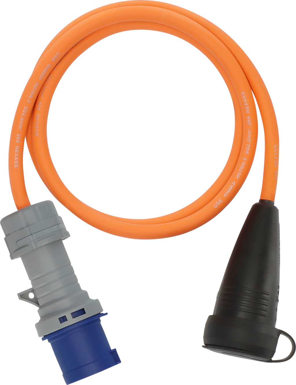 Camping-adapterkabel CEE til schuko 230V 16A 1,5m oransje Brennenstuhl forfra