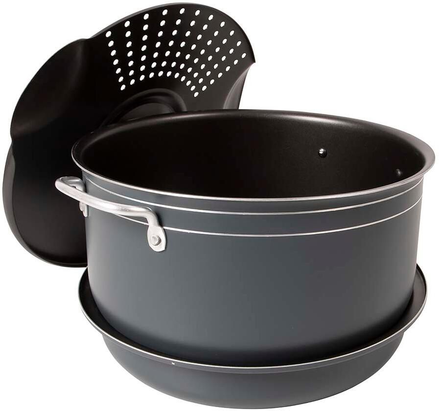 Camping grytesett 7 deler aluminium med belegg 1,3 kg - Bo-Camp detalj av håndtak