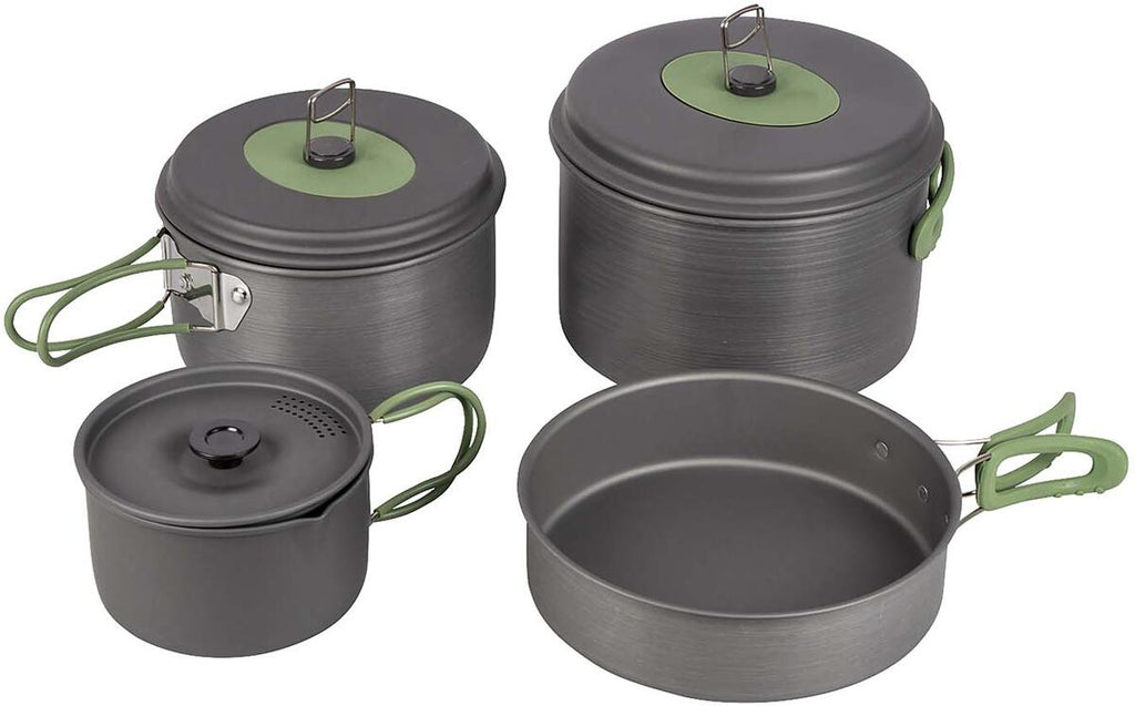 Camping grytesett Explorer XL 4 deler hardanodisert aluminium forfra