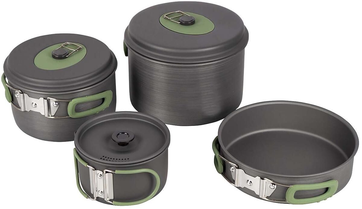 Camping grytesett Explorer XL 4 deler hardanodisert aluminium bakside