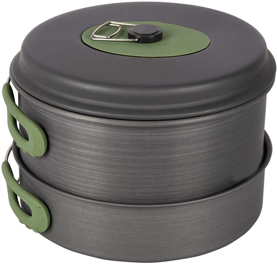 Camping grytesett Explorer XL 4 deler hardanodisert aluminium detalj sammenleggbart håndtak