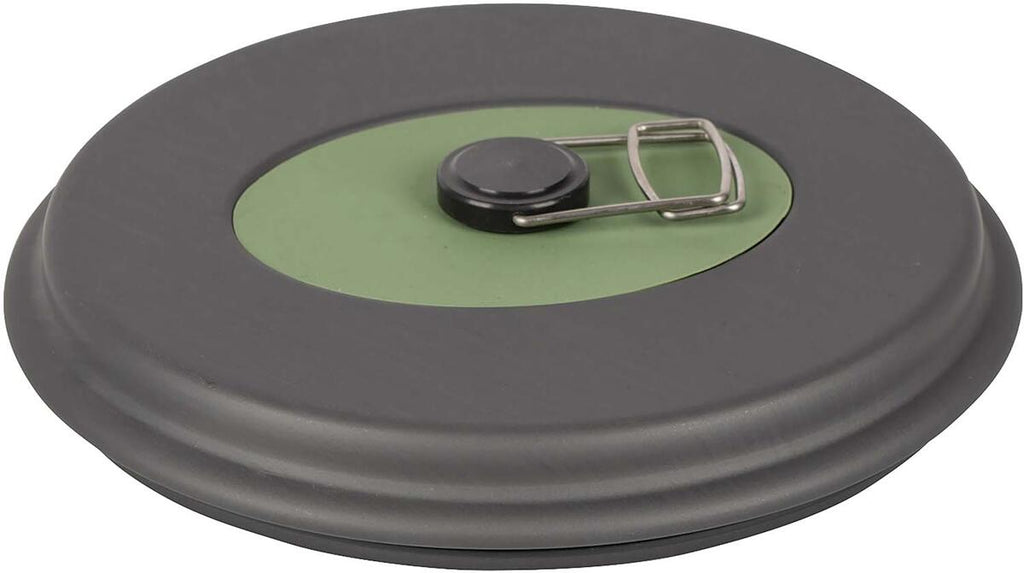 Camping grytesett Explorer XL 4 deler hardanodisert aluminium nærbilde av lokk