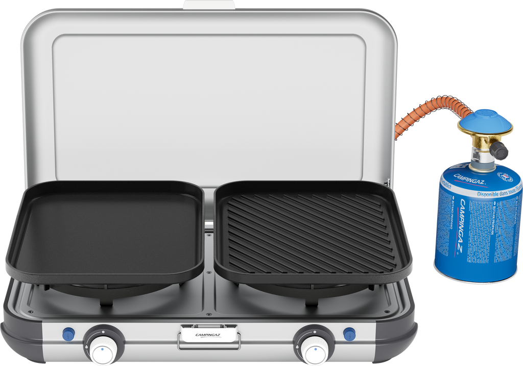 Camping Kitchen 2 Grill & Go CV 2-bluss gasskoker forfra