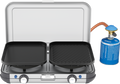 Camping Kitchen 2 Grill & Go CV 2-bluss gasskoker forfra