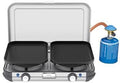 Camping Kitchen 2 Grill & Go CV 4 kW gasskoker forfra