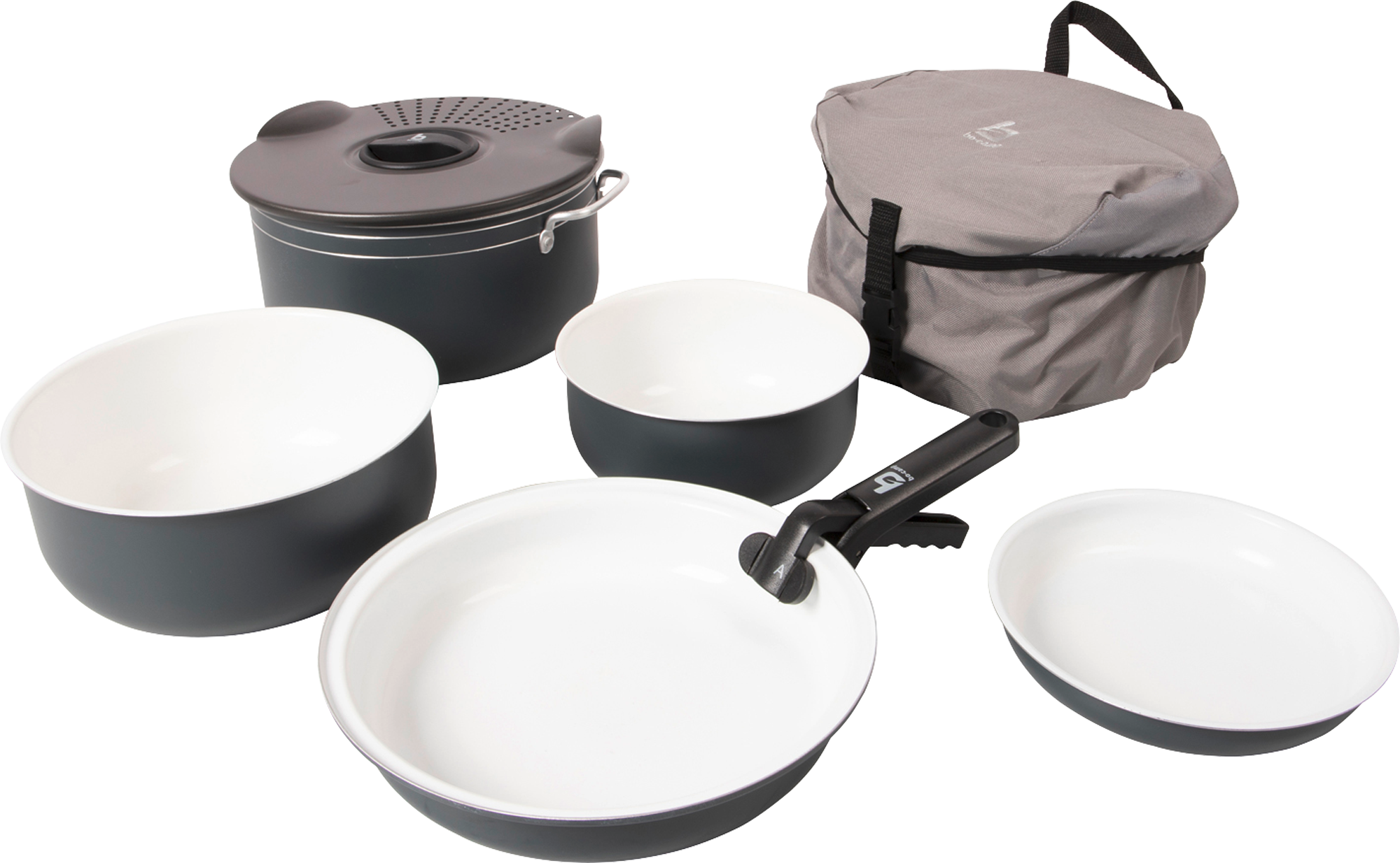 Camping kokekartsett 7 deler aluminium med keramisk belegg - Bo-Camp forfra