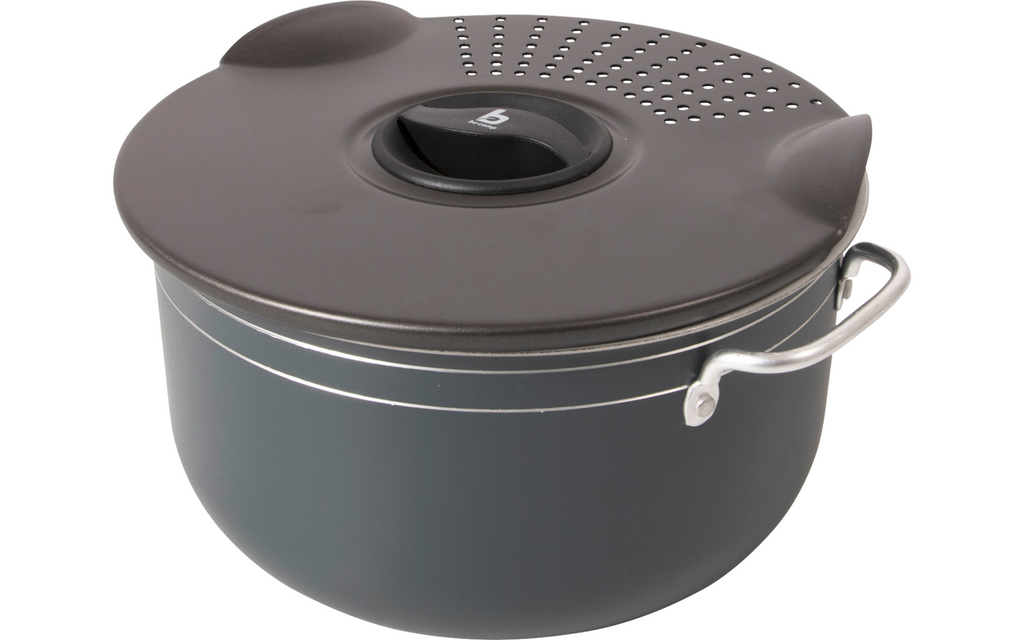 Camping kokekartsett 7 deler aluminium med keramisk belegg - Bo-Camp montert på campingplass