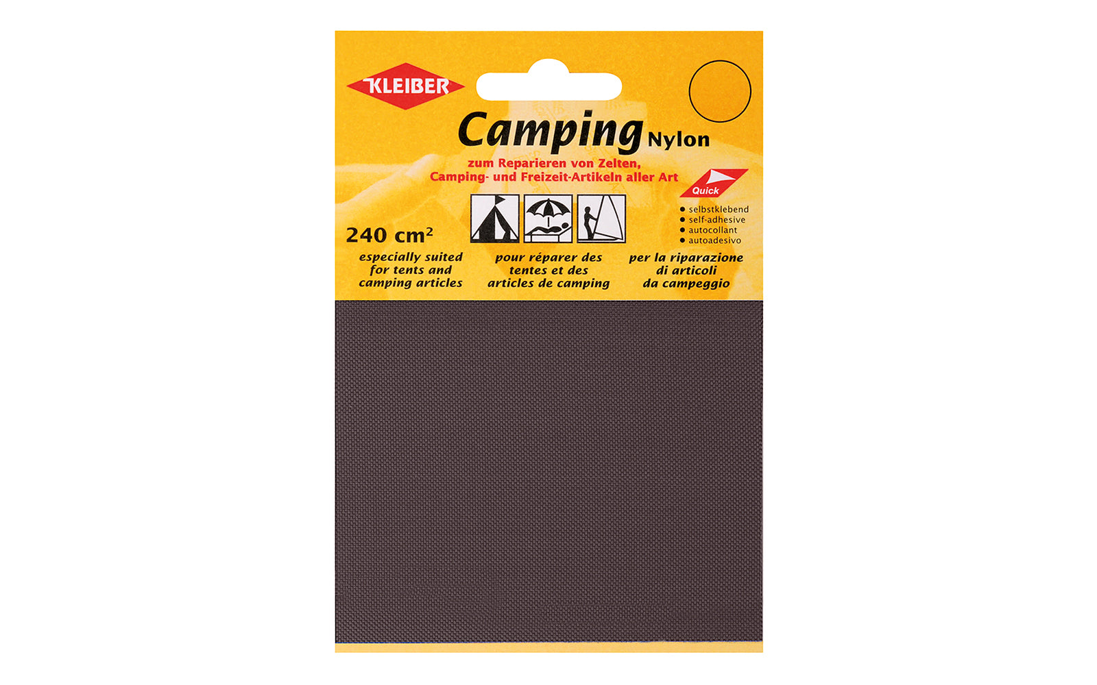 Camping nylon reparasjonslapper mørkebrun 2 stk 12x10 cm for reparasjon av telt