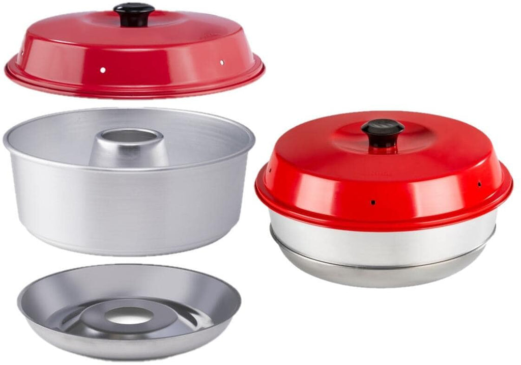 Campingbakeovn Classic i aluminium med stålstativ forfra