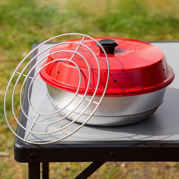 Oversikt over alle deler i Campingbakeovn startsett 5-deler med silikonform 2l Ø22,5cm - OMNIA