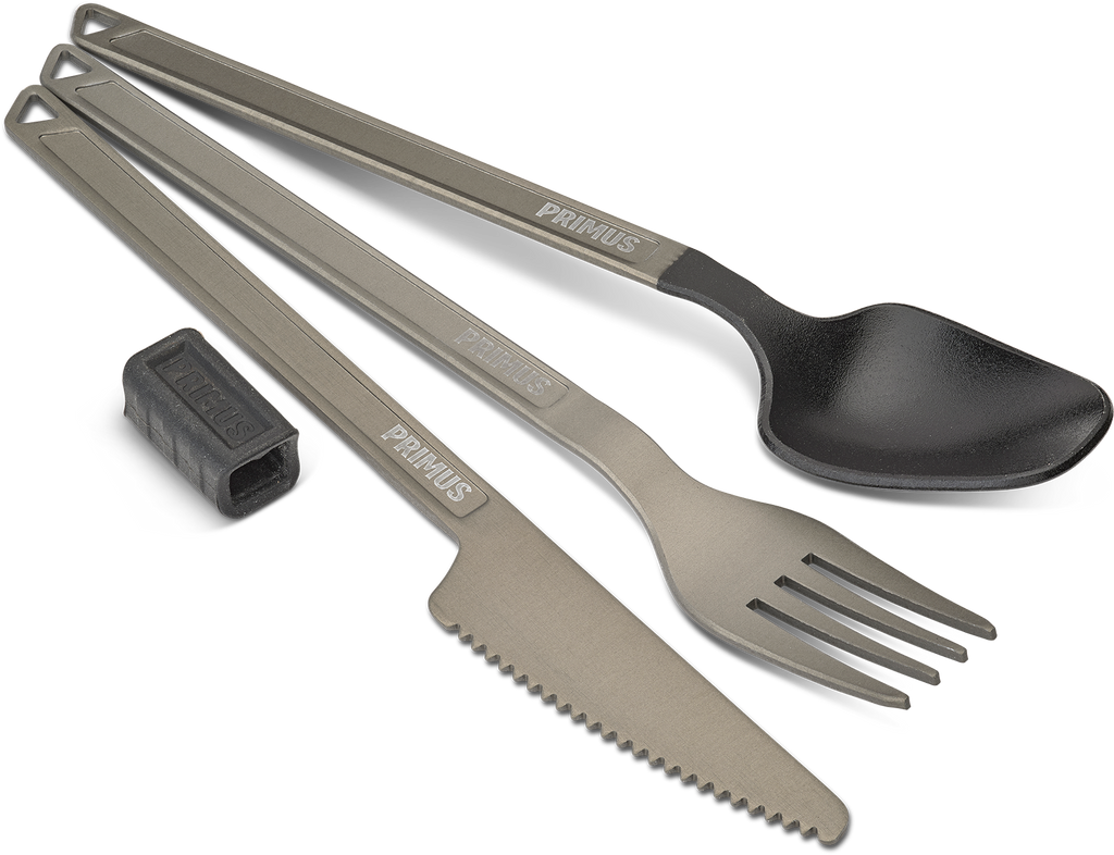 Campingbestikksett Trek 3-delt hardanodisert aluminium - Primus forfra