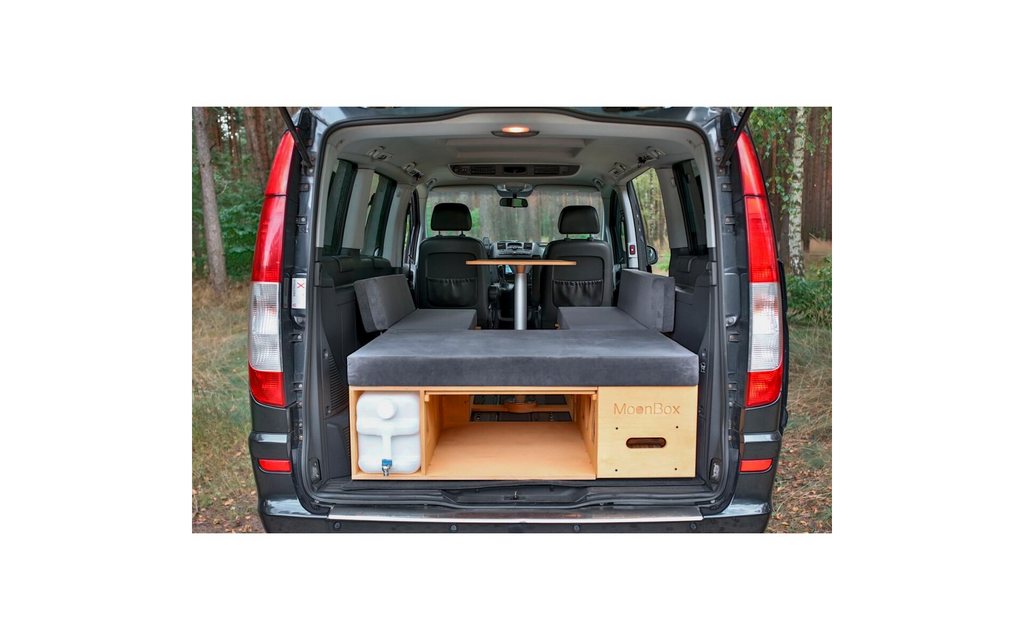 Campingboks 115 med bord for van/buss Moonbox sammenleggbar bordplate