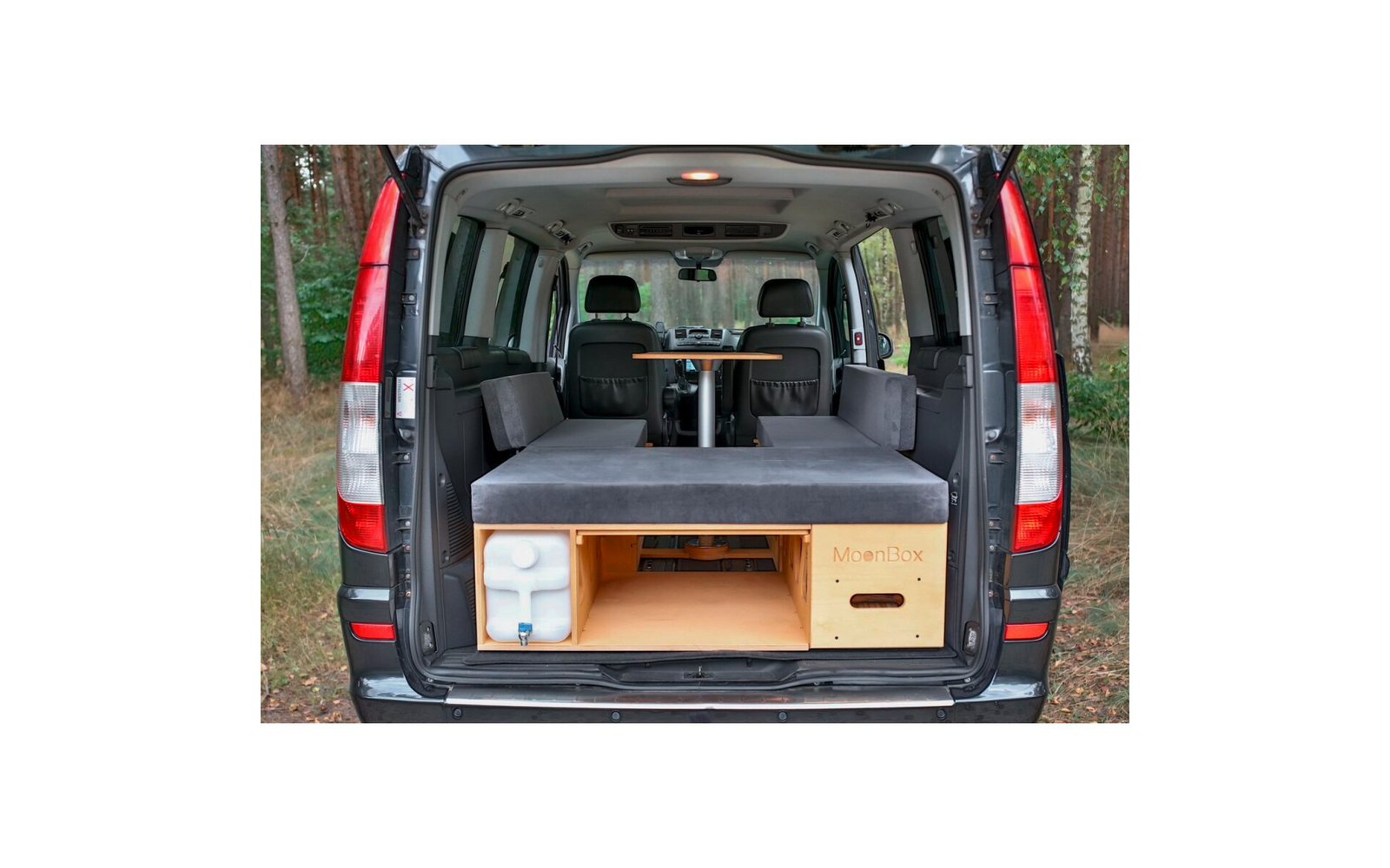 Campingboks 115 med bord for van/buss Moonbox sammenleggbar bordplate
