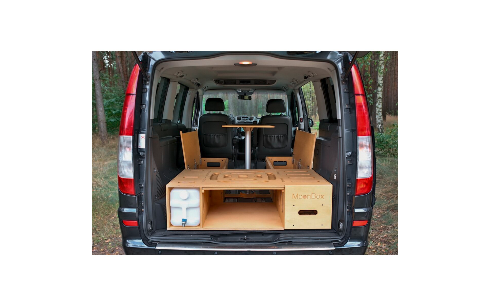 Campingboks 115 med bord for van/buss Moonbox metallfester