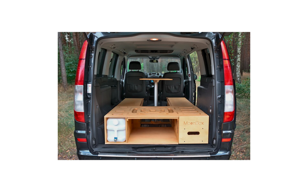 Campingboks 115 med bord for van/buss Moonbox justerbare føtter