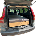 Campingboks Slim for kombi, SUV og van m/soveunderlag 173-190 cm - Moonbox forfra