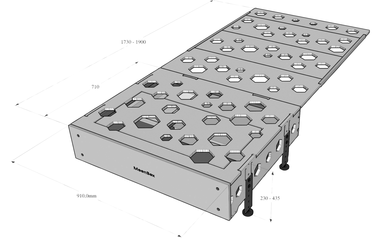 Campingboks Slim for kombi, SUV og van m/soveunderlag 173-190 cm - Moonbox bruk i camping