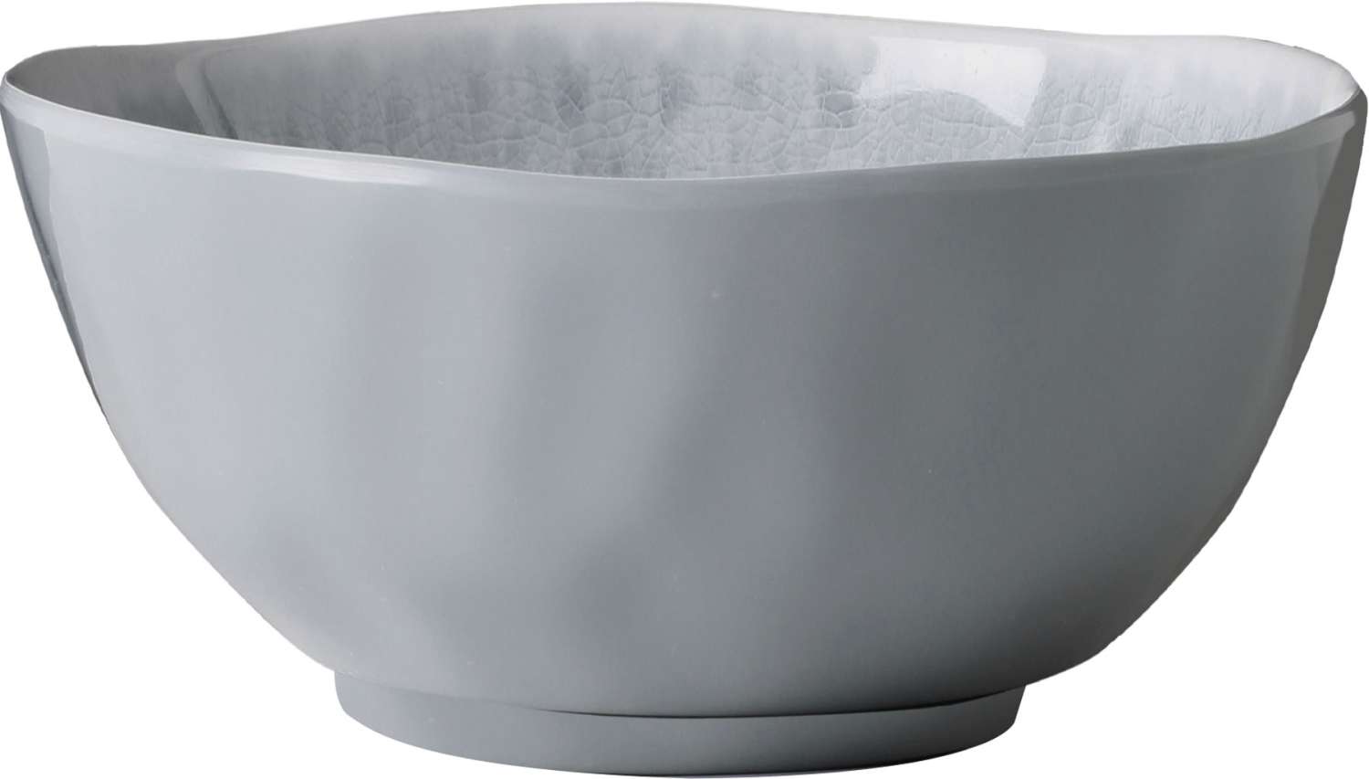 Campingbolle 18 cm melamin lysgrå-hvit - Brunner forfra