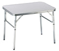 Campingbord 75x55 cm høydejusterbar aluminium - Edco forfra