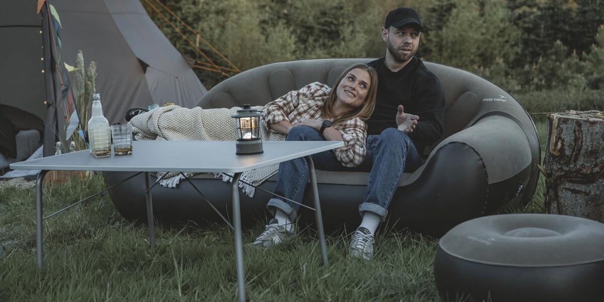 Nærbilde av justeringsmekanisme på Campingbord Alder 60x80 cm høydejusterbart grått