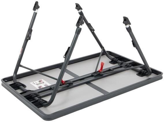 Campingbord AP/246 101x65 cm høydejusterbart melamin grå montert i natur
