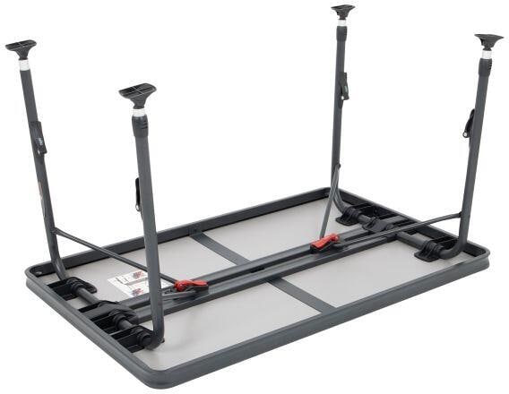 Campingbord AP/246 101x65 cm høydejusterbart melamin grå nærbilde av justerbare ben